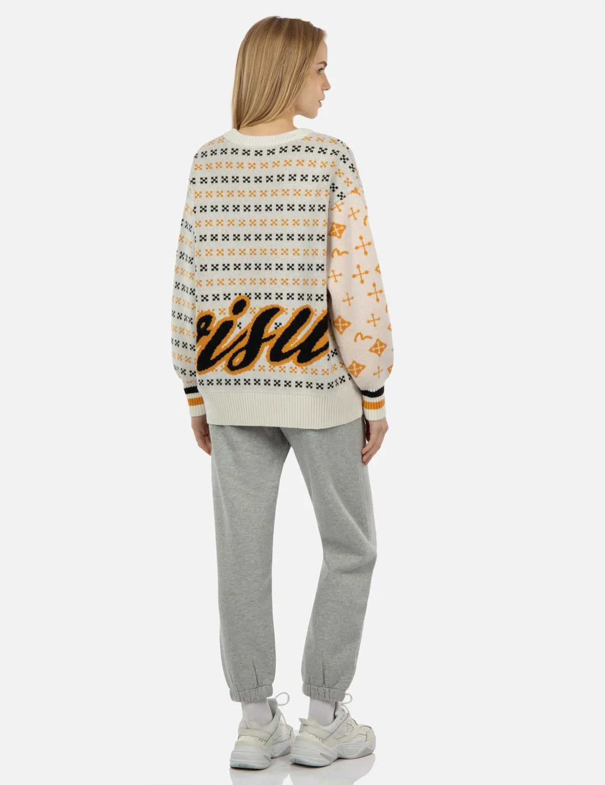 Logo Calligraphy Jacquard Knitted Sweater