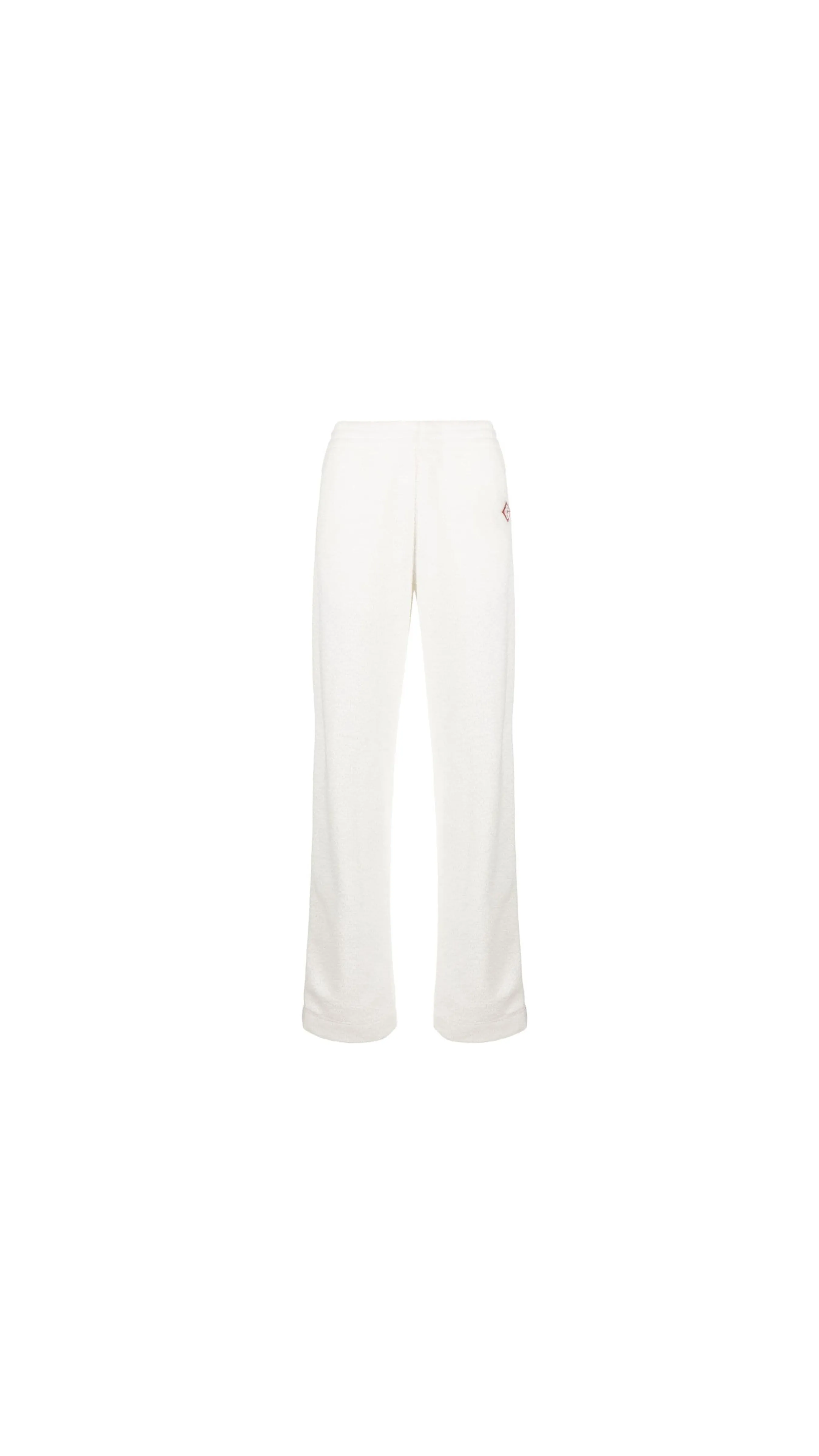 Logo-patch Side-stripe Fleece Track Pants - White