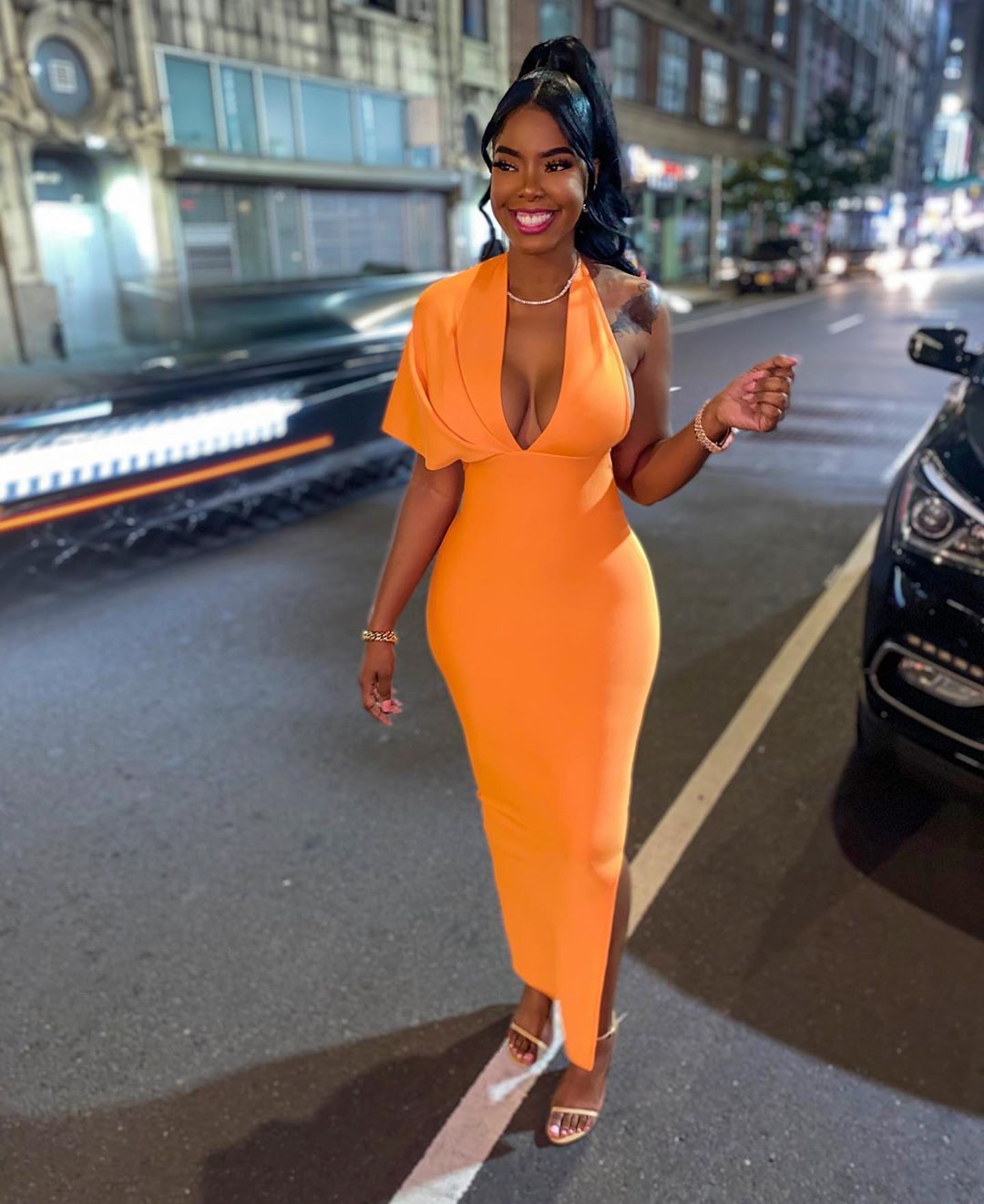 Lucia Orange Bandage Maxi Dress