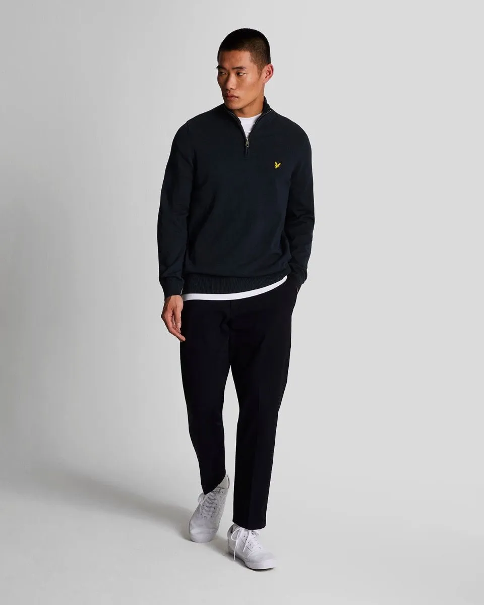 Lyle & Scott Knitted Quarter Zip Jumper Dark Navy