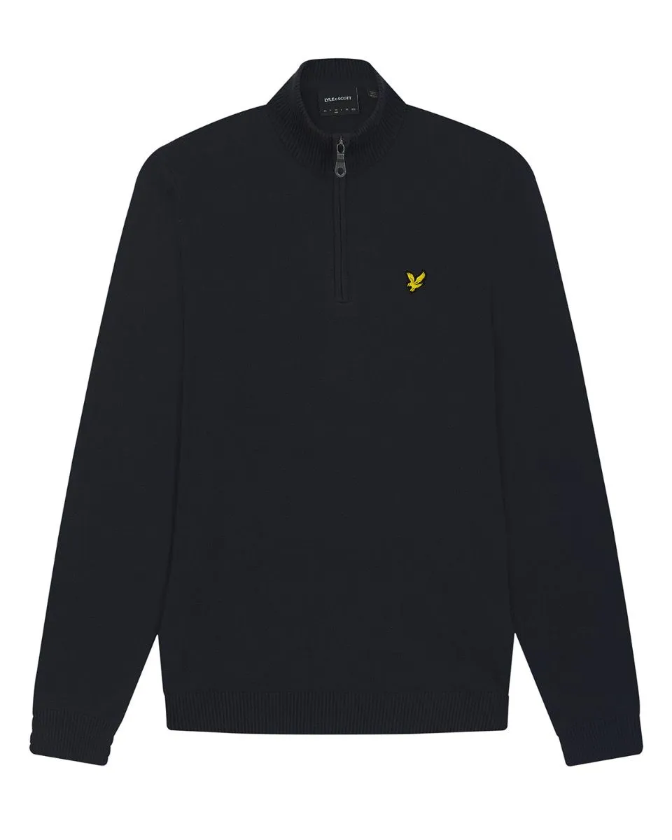 Lyle & Scott Knitted Quarter Zip Jumper Dark Navy