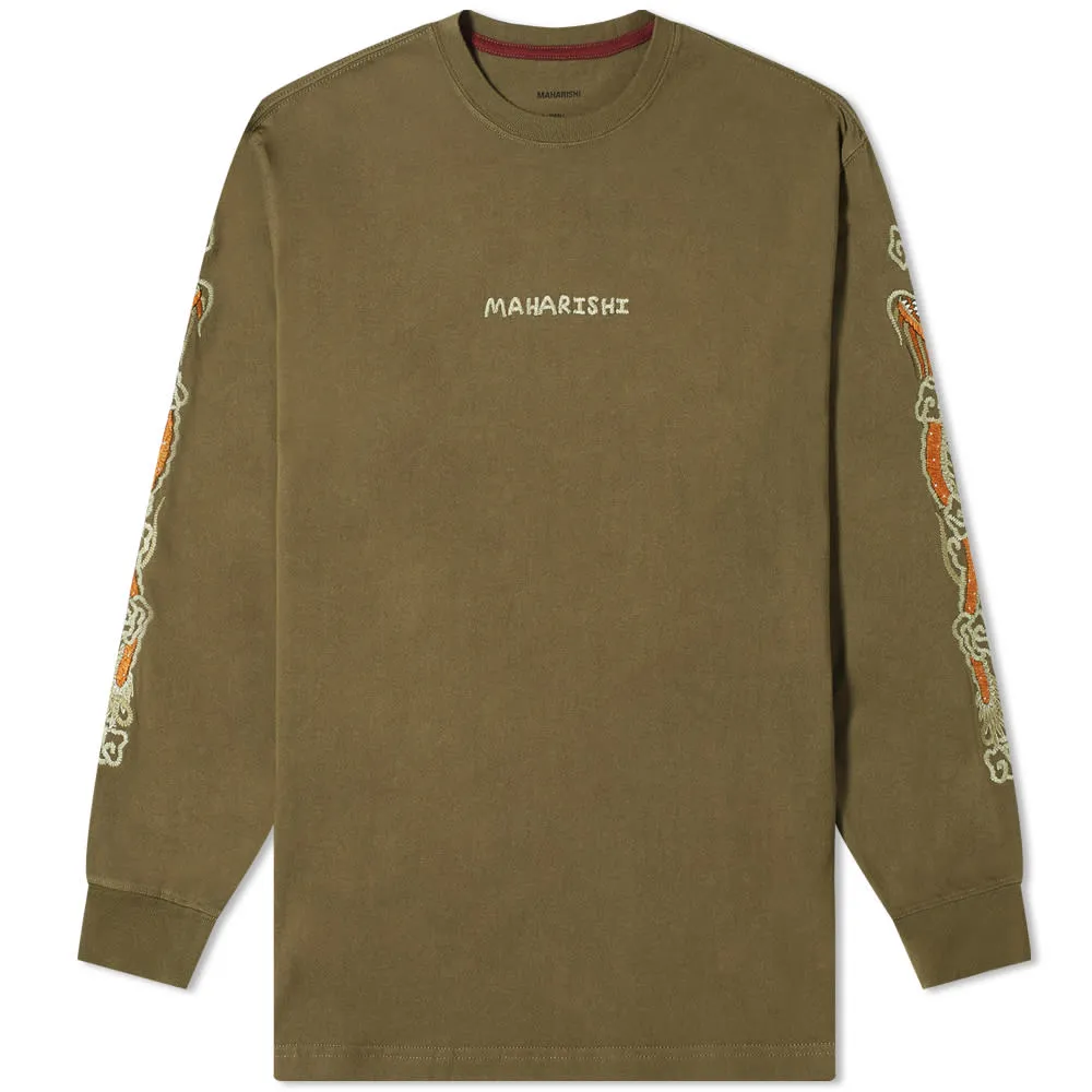 Maharishi Long Sleeve Embroidered Souvenir T-ShirtMaha Olive