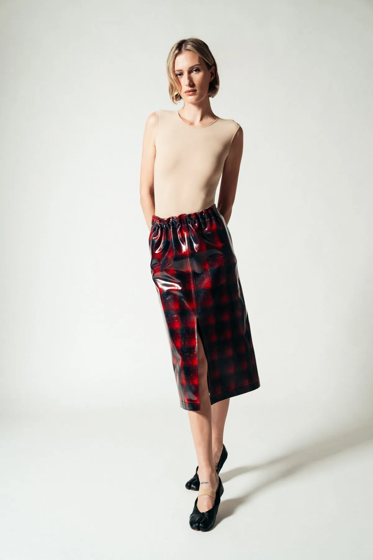 MAISON MARGIELA | PENDLETON COATED WOOL SKIRT