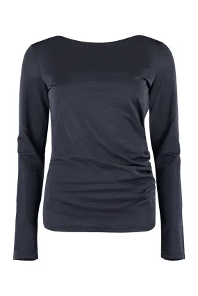 Max Mara Studio Gather Detailed Jersey Top