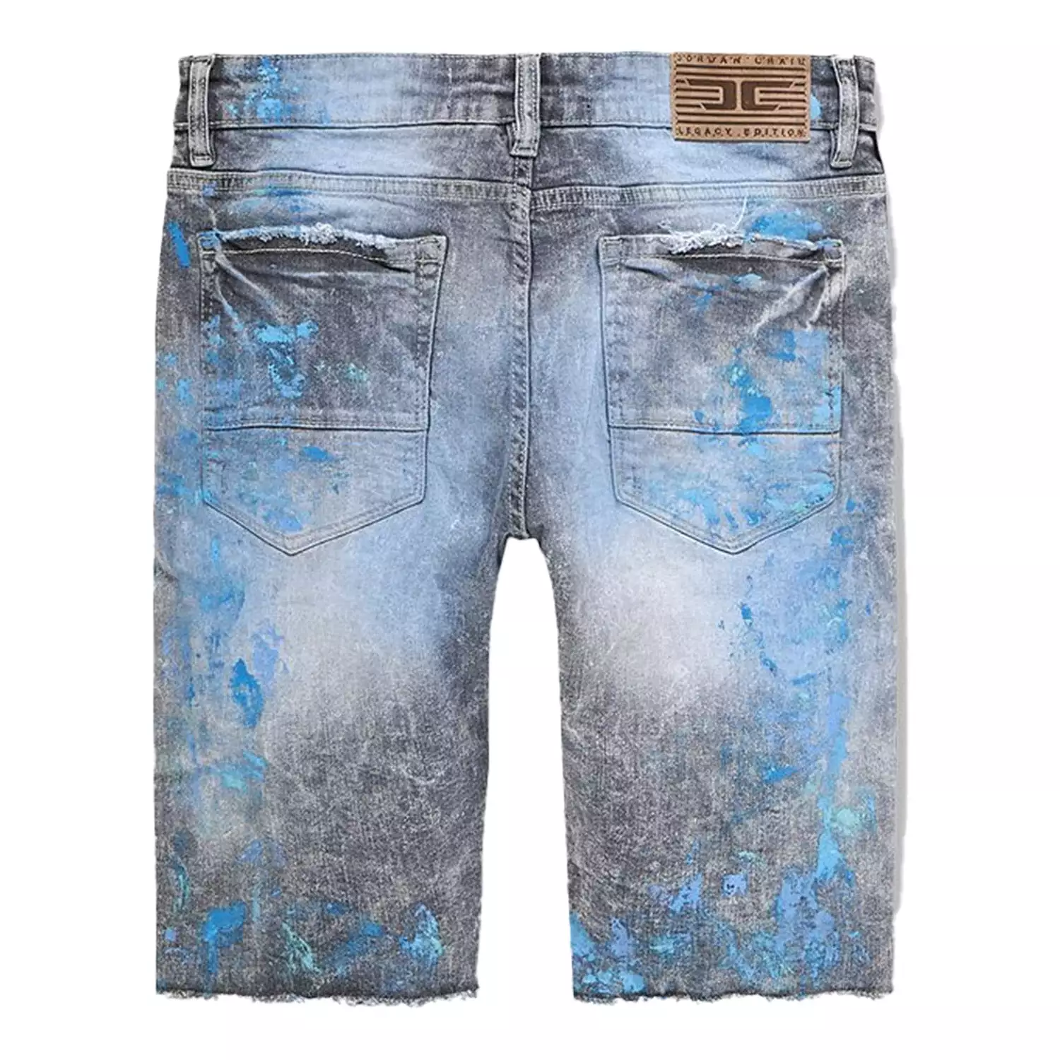 Men's Rhinestone Striped Denim Short