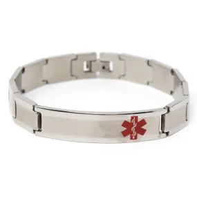 Men's Stainless Steel Medical ID Link Bracelet