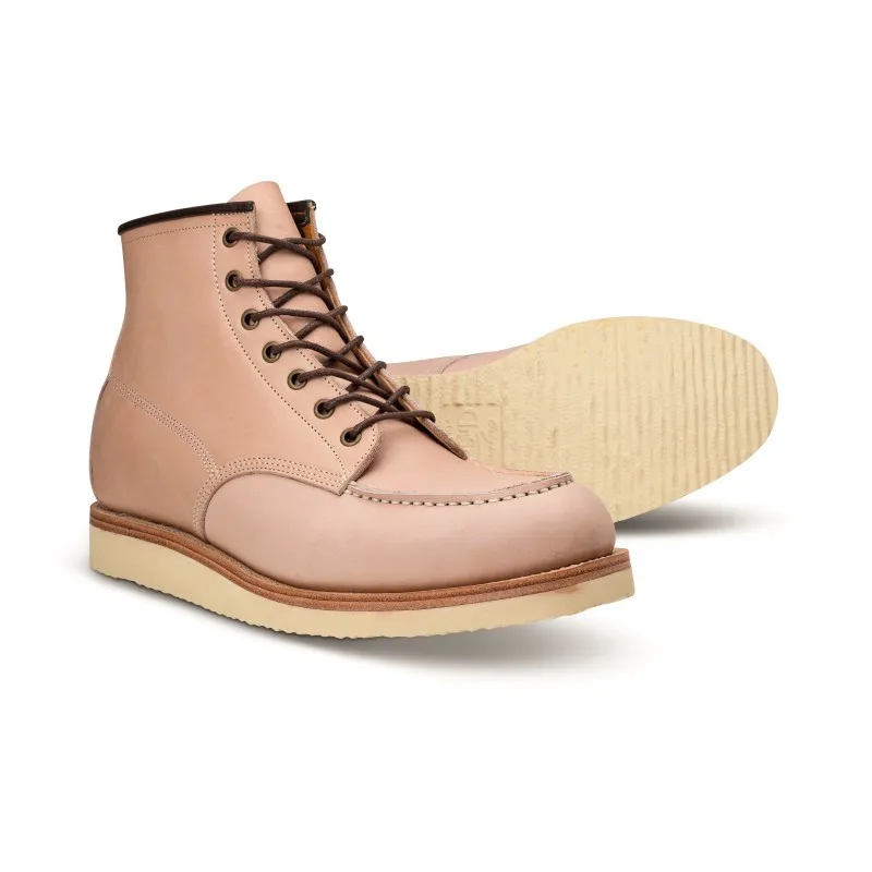 Midas x Skolyx x Dr. Sole Moc toe boot natural semi veg tan