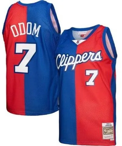 Mitchell & Ness Men's Los Angeles Clippers NBA Lamar Odom LA Clippers Hardwood Classics 2000/01 Split Swingman Jersey