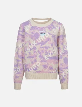 Monogram Jacquard Camouflage Oversized Sweater