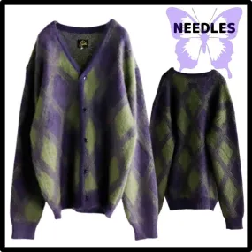 Needles  |Wool Nylon Street Style Plain Logo Cardigans