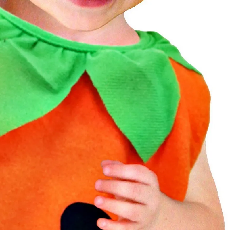 Newly Cosplay Halloween Toddler Baby Kid Pumpkin Print Sleeveless Romper Jumpsuits Tops+Hats Baby Clothes Costumes