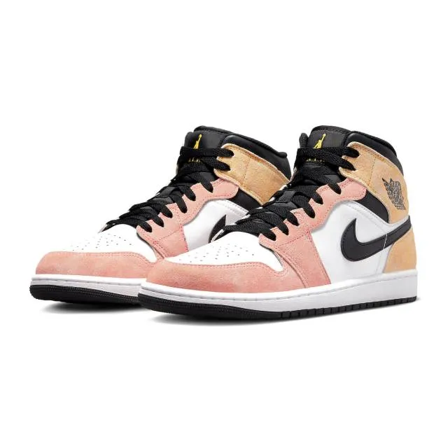 Nike air jordan 1 mid se (flight club/ pink/ magic ember/ sundial/ white/ black) men us 8-13 dx4332-