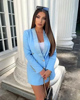 Noelle Blue Blazer Dress