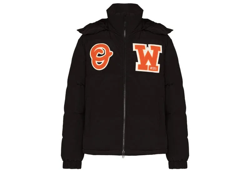 OFF-WHITE Logo Patch Puffer Jacket Black/Orange