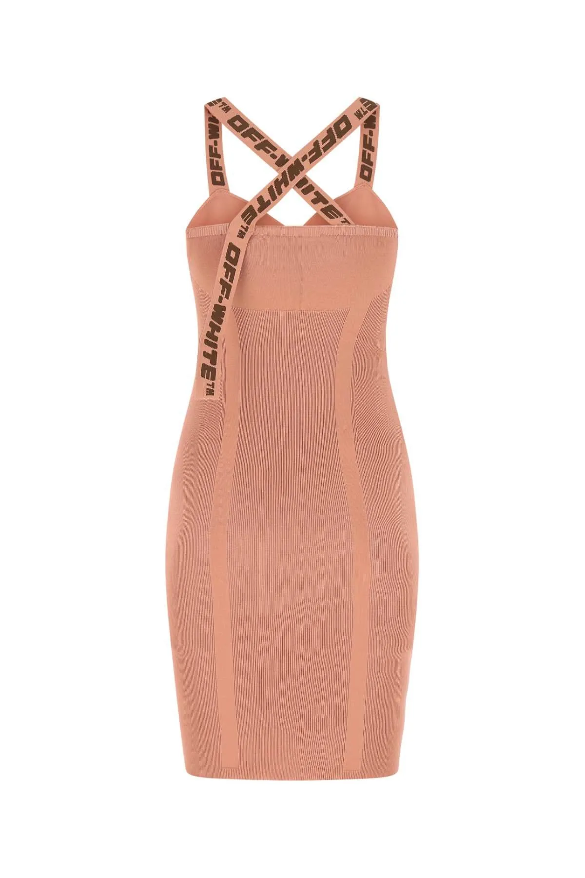 Off-White Logo-Strap Knitted Mini Dress