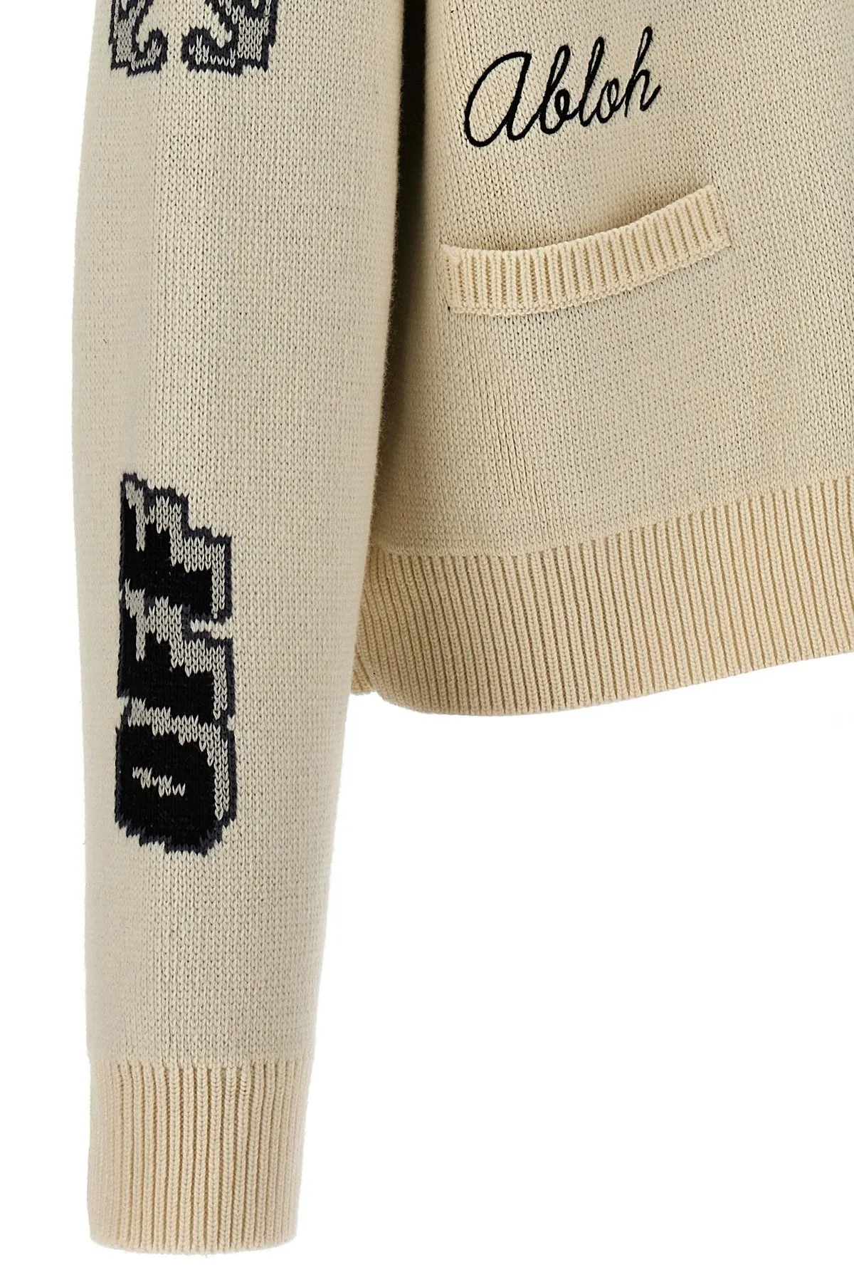 Off-White  |Wool Street Style Logo Cardigans