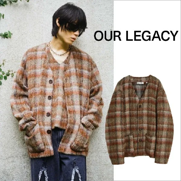 OUR LEGACY  |Unisex Wool Street Style Plain Front Button Cardigans