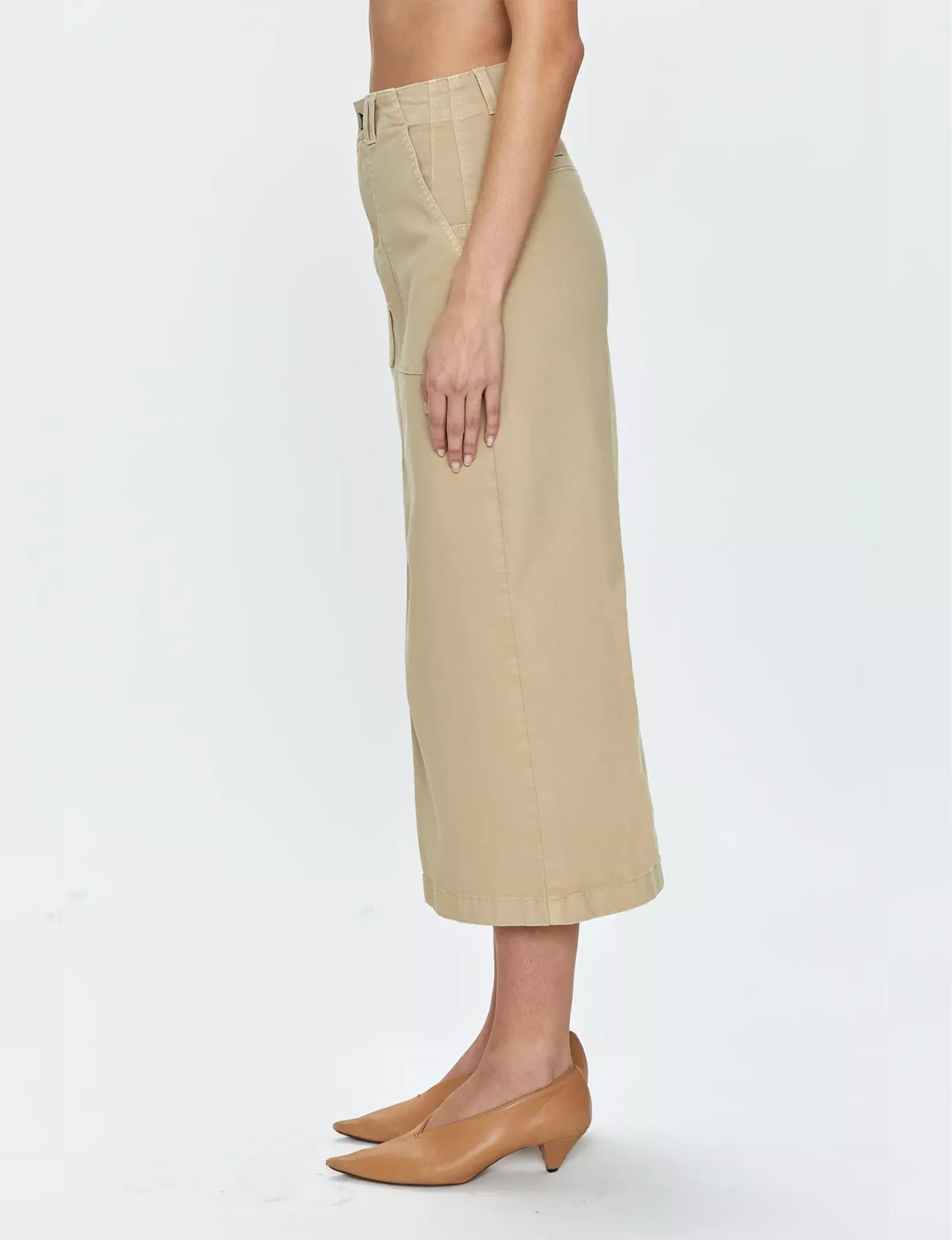 Pamela Utility Midi Skirt, Latte