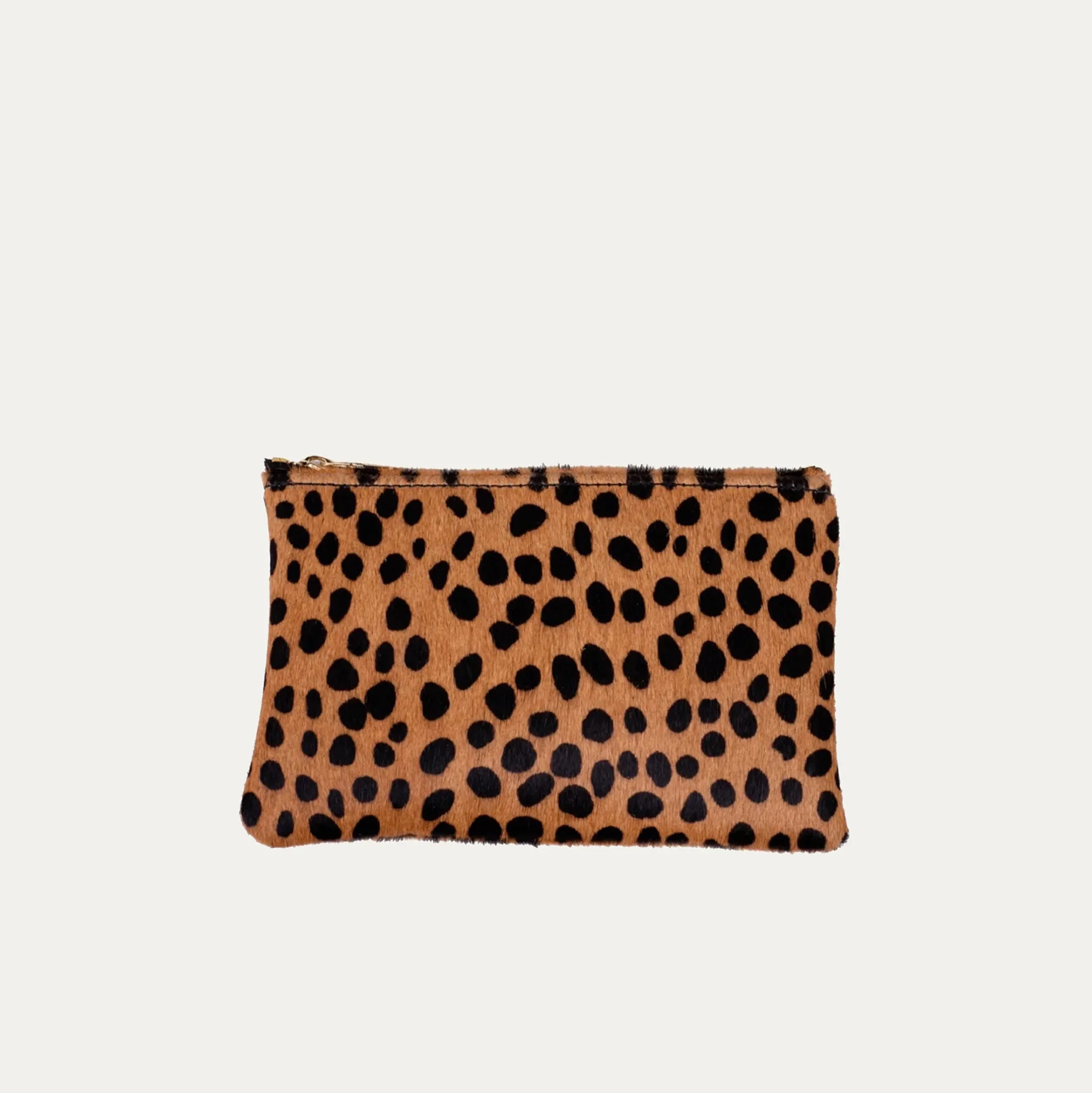 Pauly Pouch Organizer | Black and Brown Cheetah + Gold Hardware