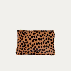 Pauly Pouch Organizer | Black and Brown Cheetah + Gold Hardware