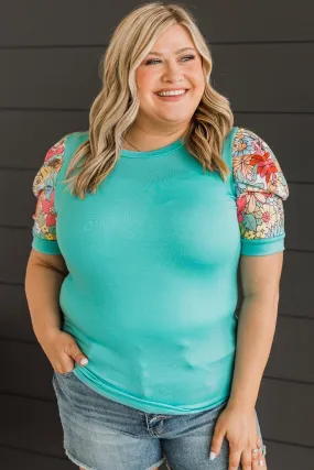 Perfect Opportunity Knit Top- Teal