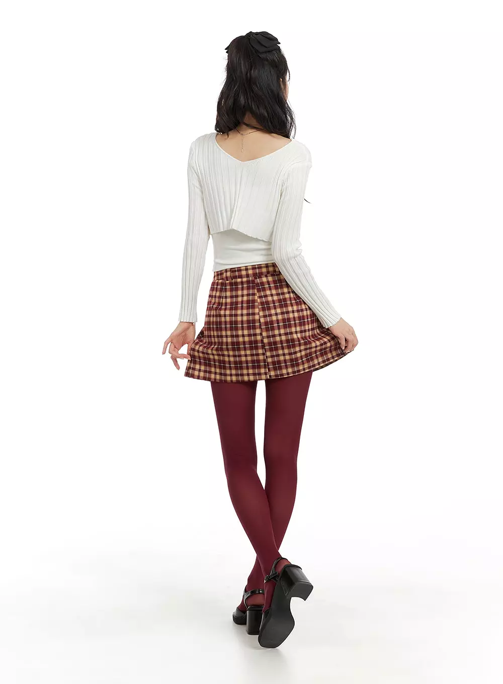 Plaid Mini Skirt OM421