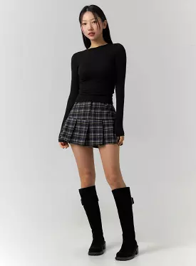 Plaid Pleated Mini Skirt CD307