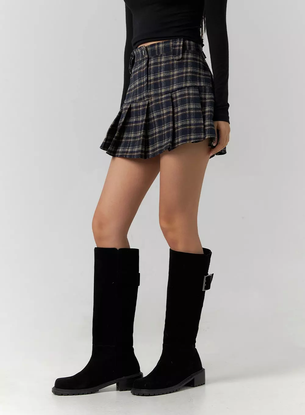 Plaid Pleated Mini Skirt CD307