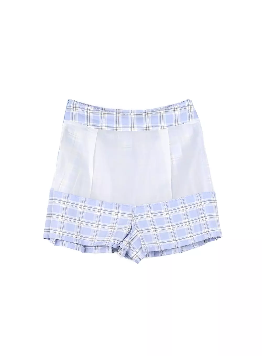 Pleated Check Mini Skirt OM420