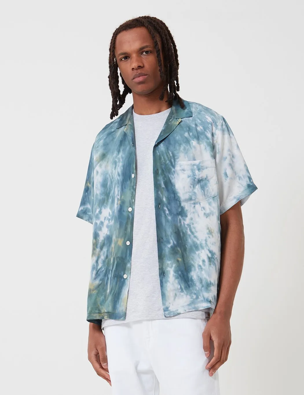 Portuguese Flannel Messy Dogtown Shirt - Blue Tiedye