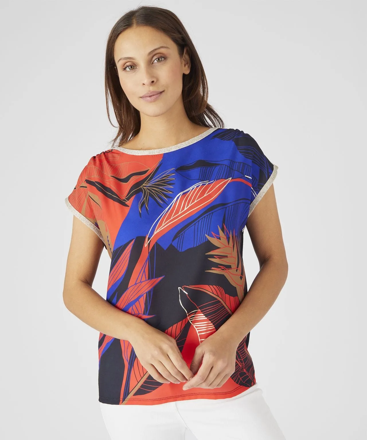 Printed Woven Jersey T-shirt