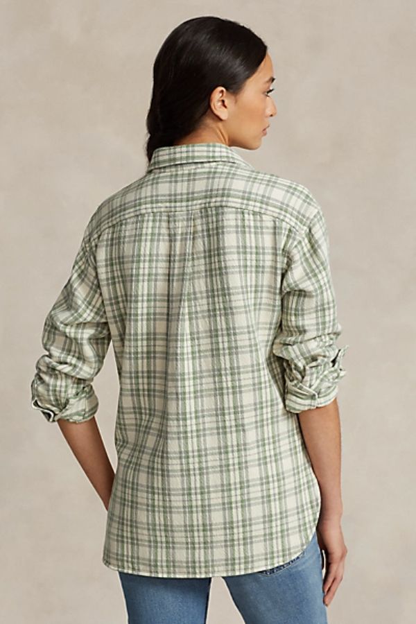 Relaxed Fit Plaid Cotton Shirt