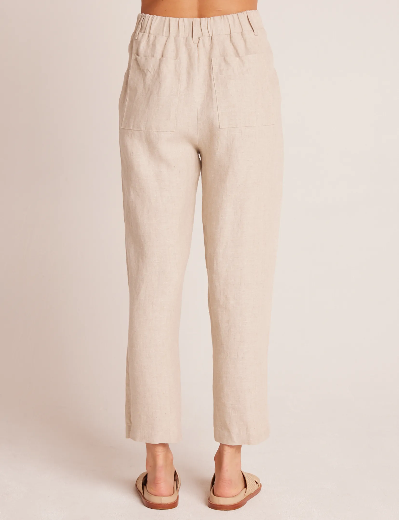 Relaxed Pleat Front Linen Trouser, Sand