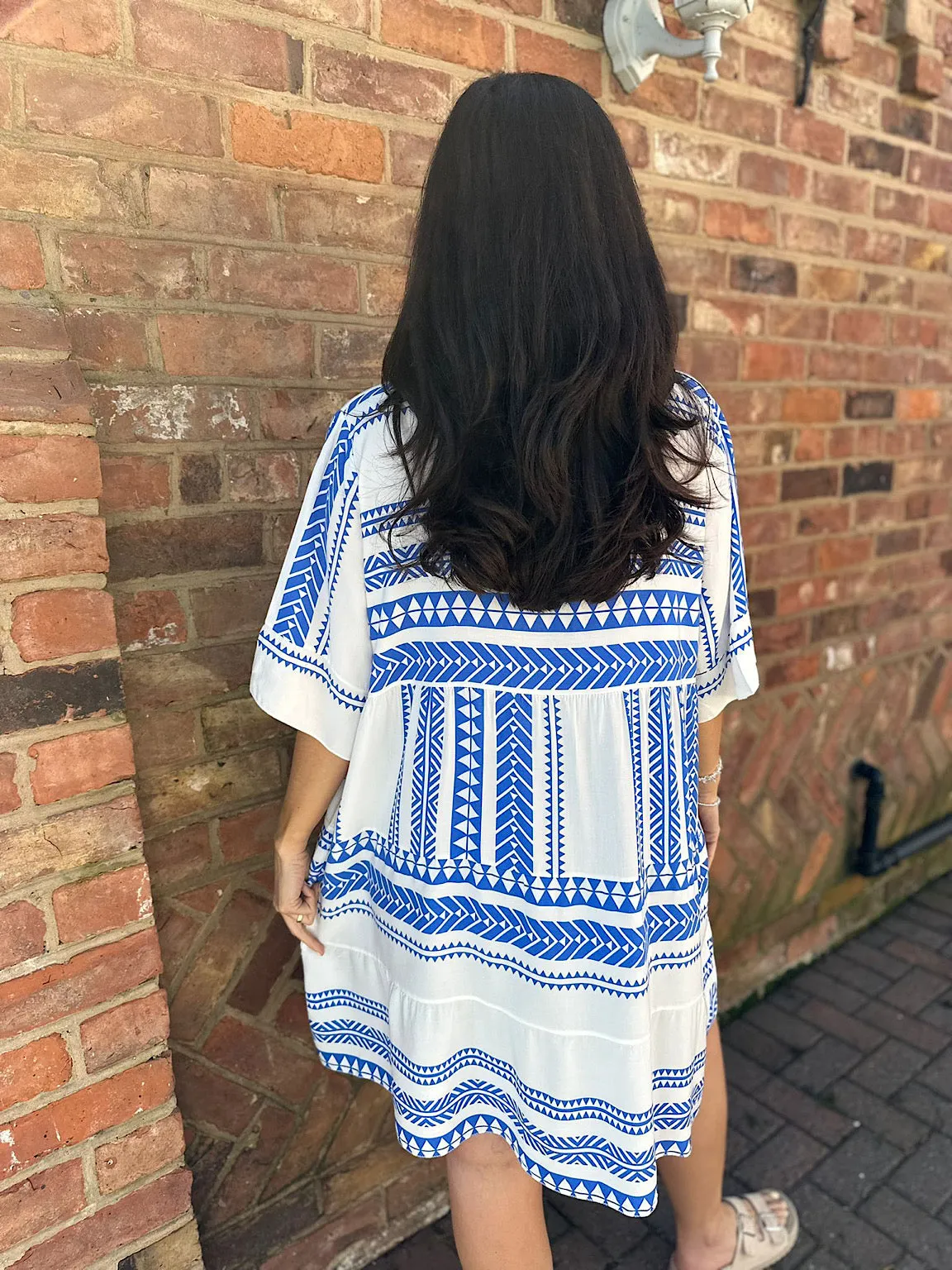 Royal Blue Tribal Print Dress Forest