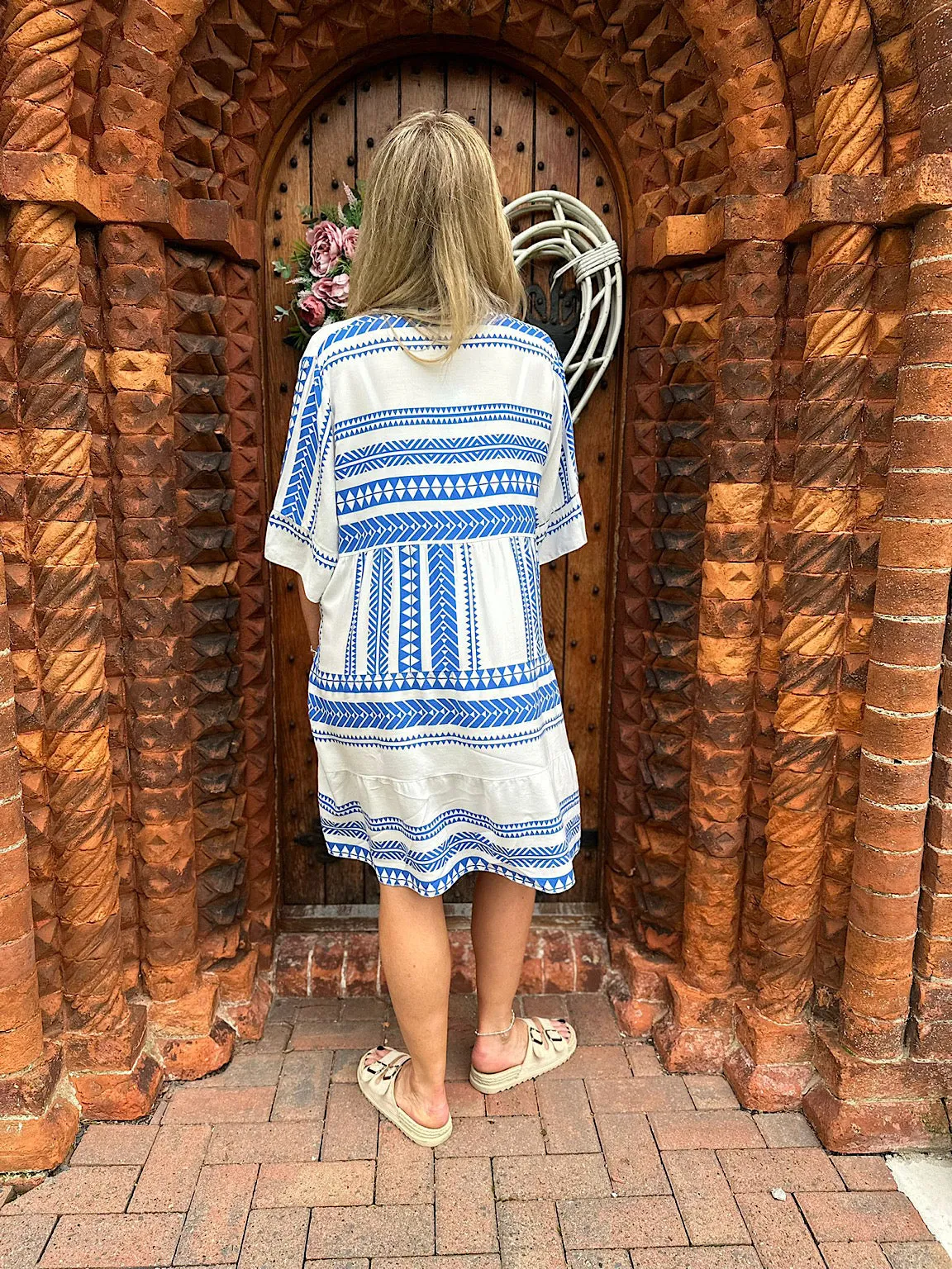 Royal Blue Tribal Print Dress Forest