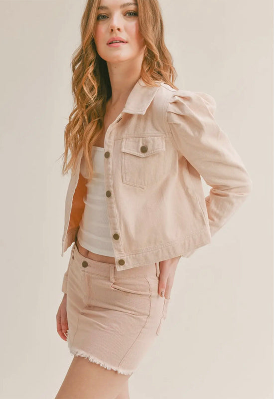 Sadie & Sage - Lila Denim Jacket Washed Pink