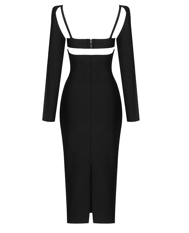 Safi Black Midi Dress