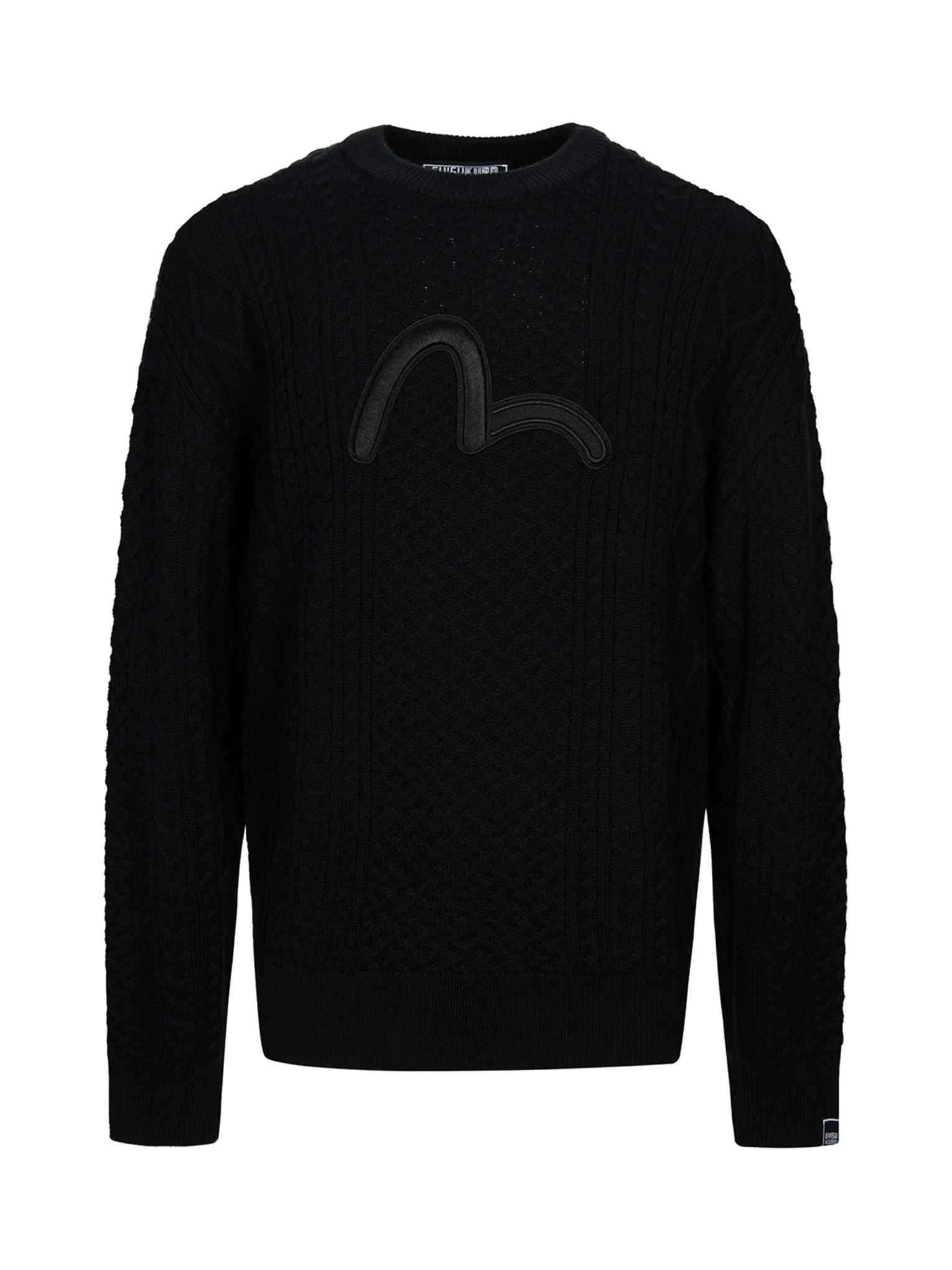 Seagull Embroidery Cable Knit Regular Fit Sweater