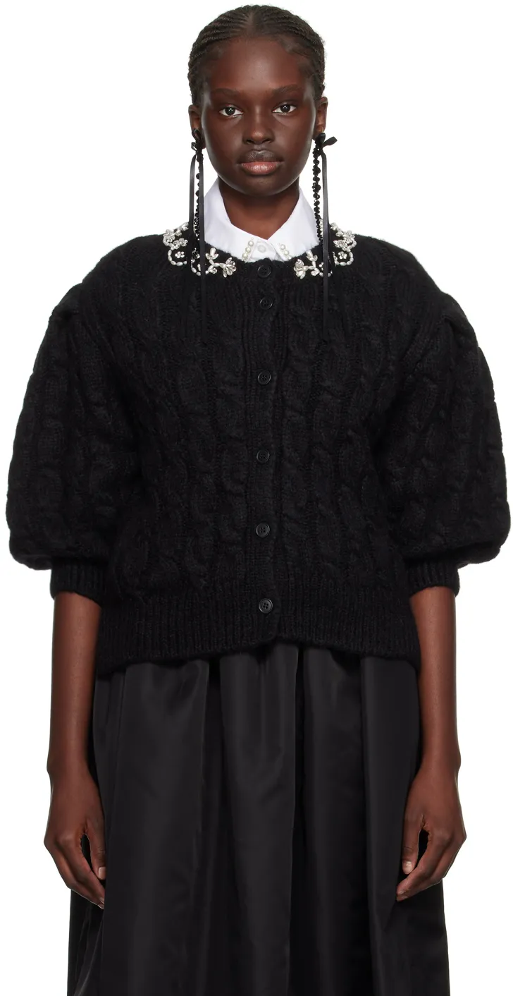 Simone Rocha  |Wool Rib Plain Elegant Style Puff Sleeves Cardigans