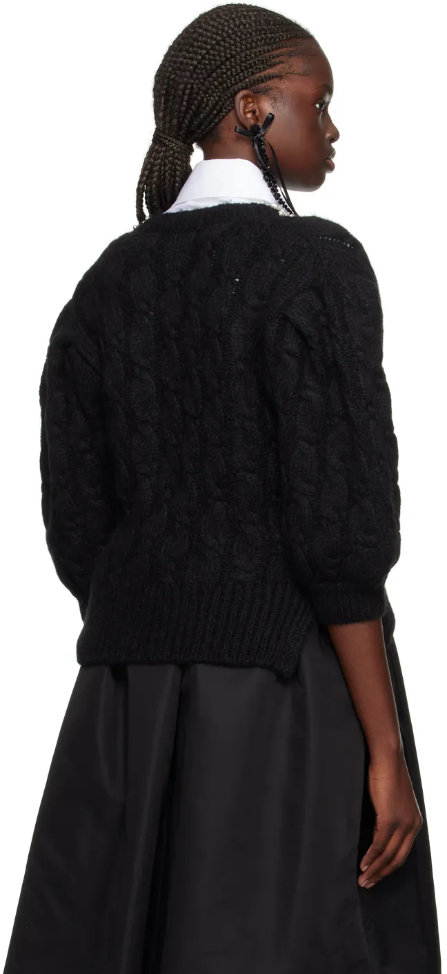 Simone Rocha  |Wool Rib Plain Elegant Style Puff Sleeves Cardigans