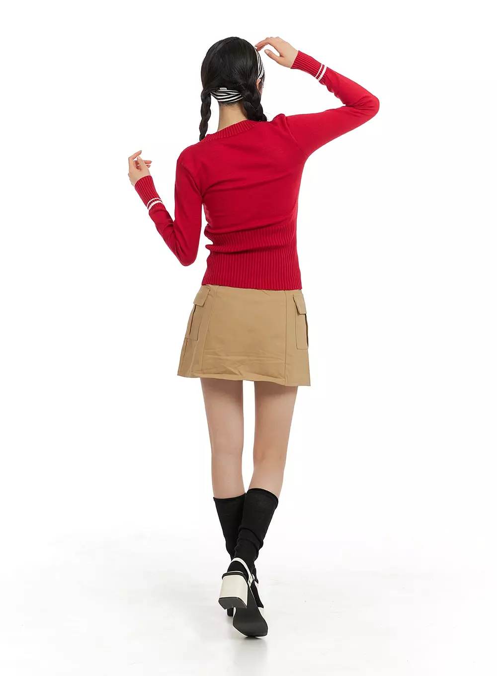 Solid Cargo Mini Skirt OM420