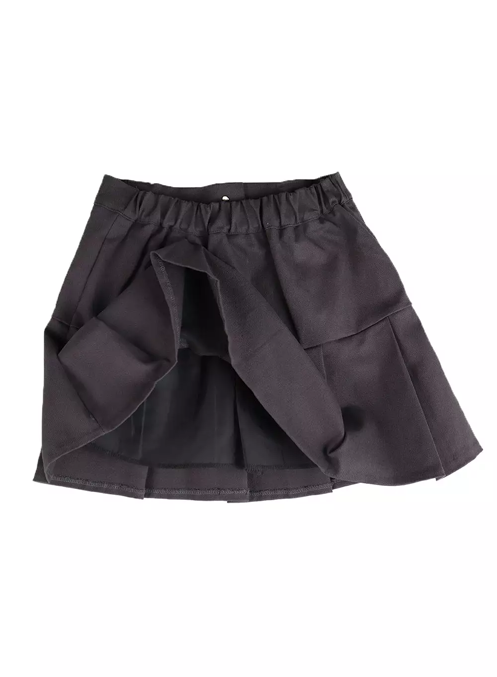 Solid Cotton Pleated Mini Skirt IM406