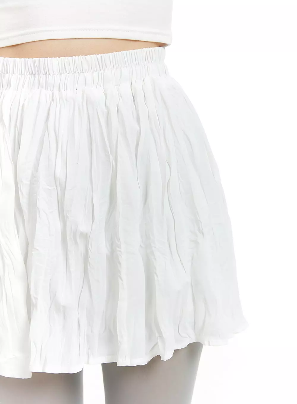 Solid Cotton Ruched Mini Skirt OM412