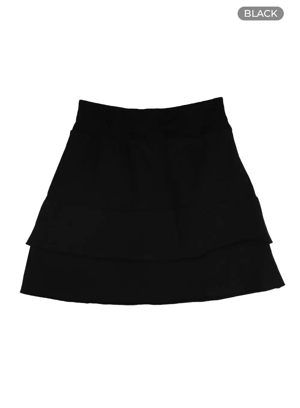 Solid Ruffle Layered Mini Skirt OM406