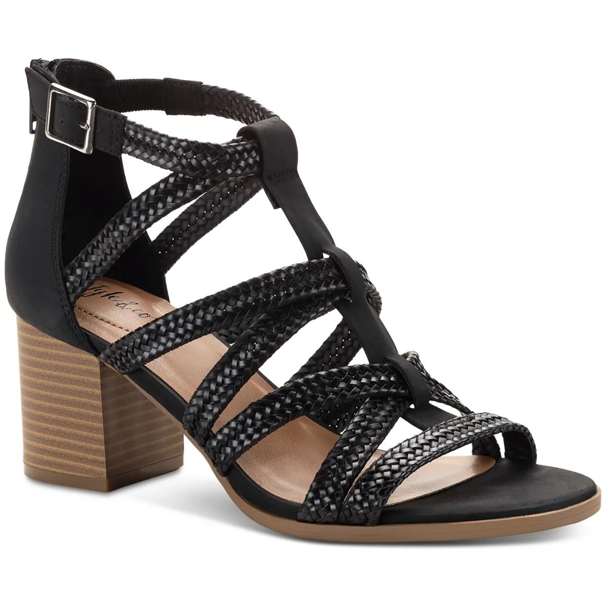 Style & Co. Womens Josettee Faux Leather Braided Strappy Sandals