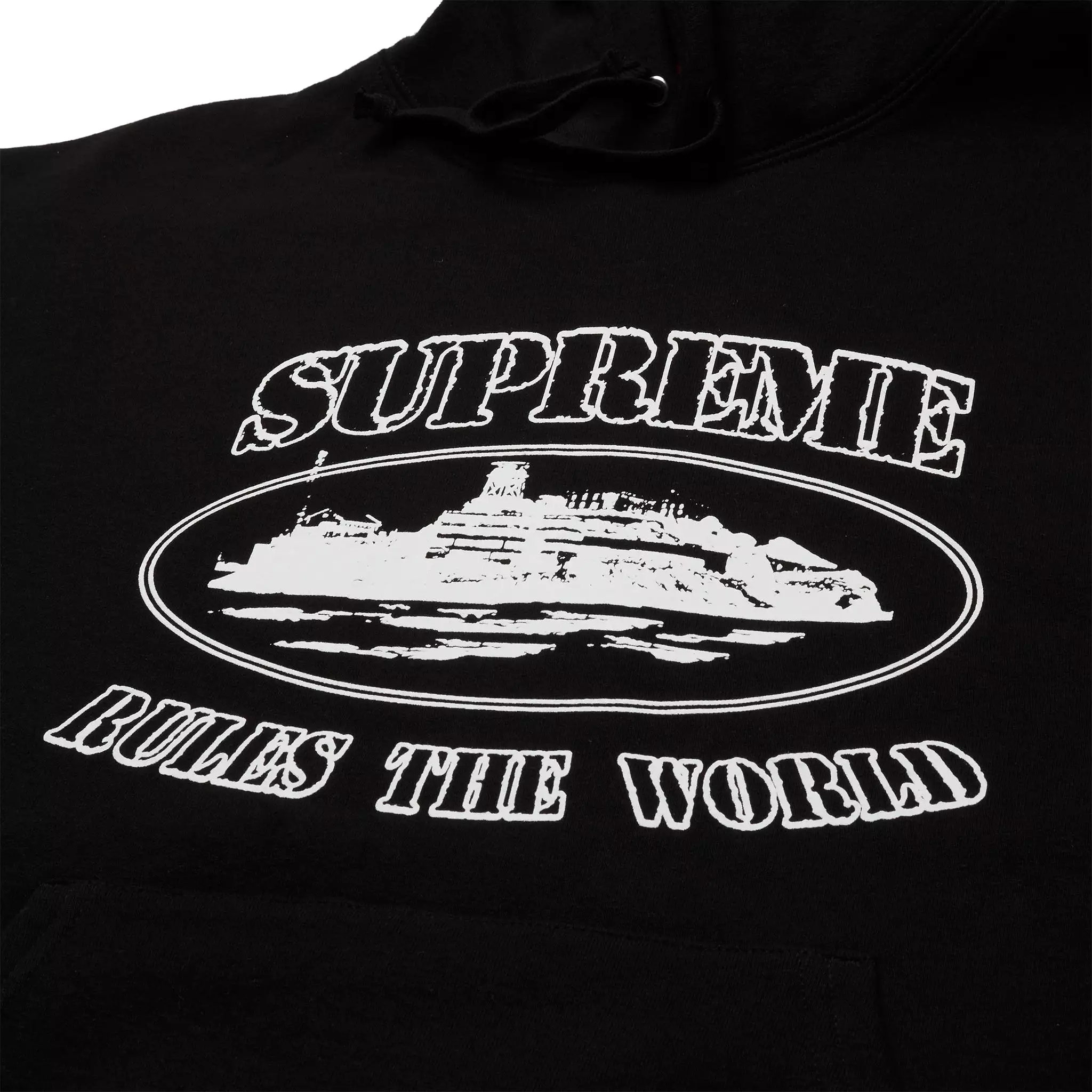 Supreme x Corteiz Rule The World Black Hoodie