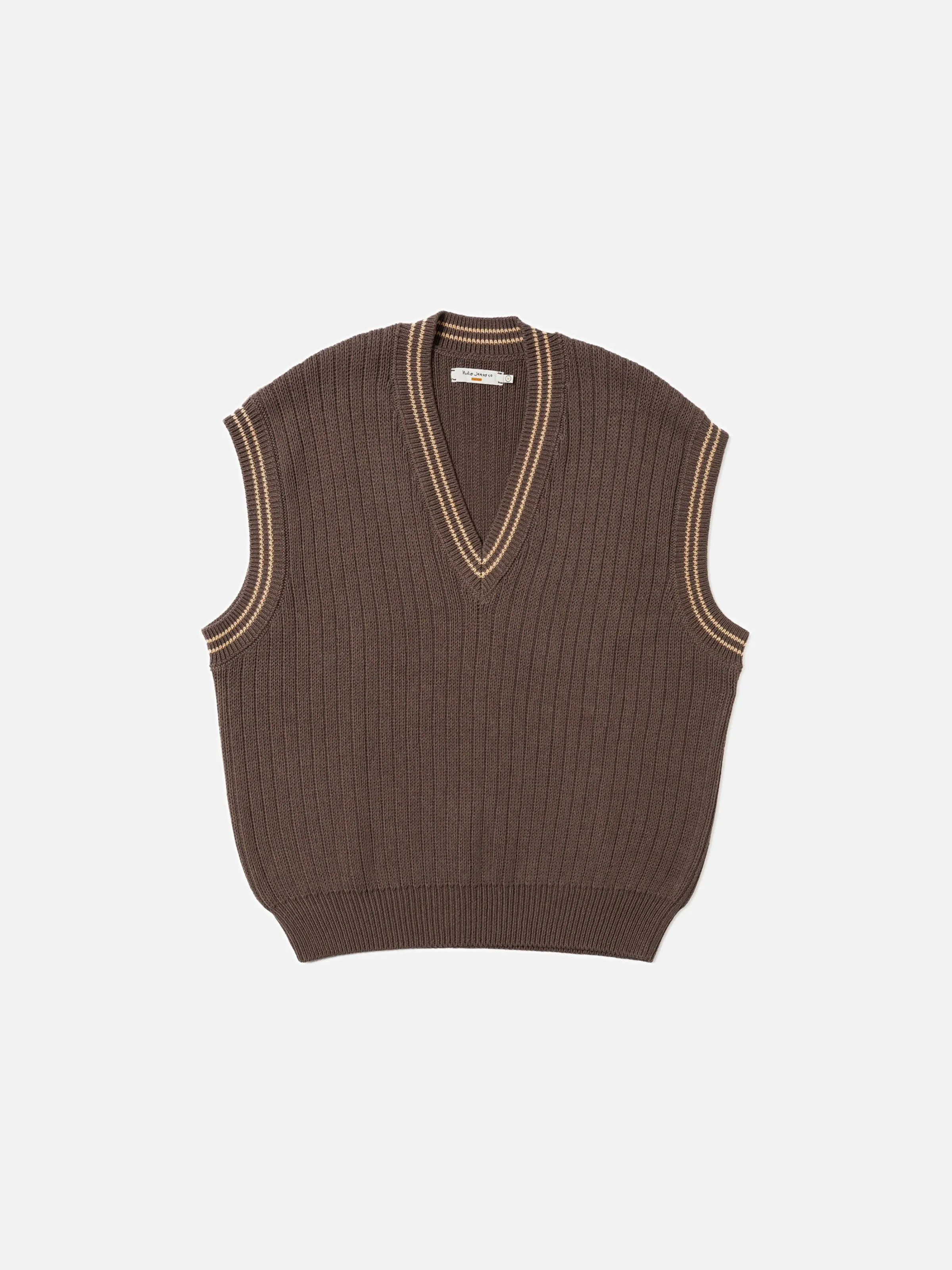 Sverre Knitted Vest Brownmelange