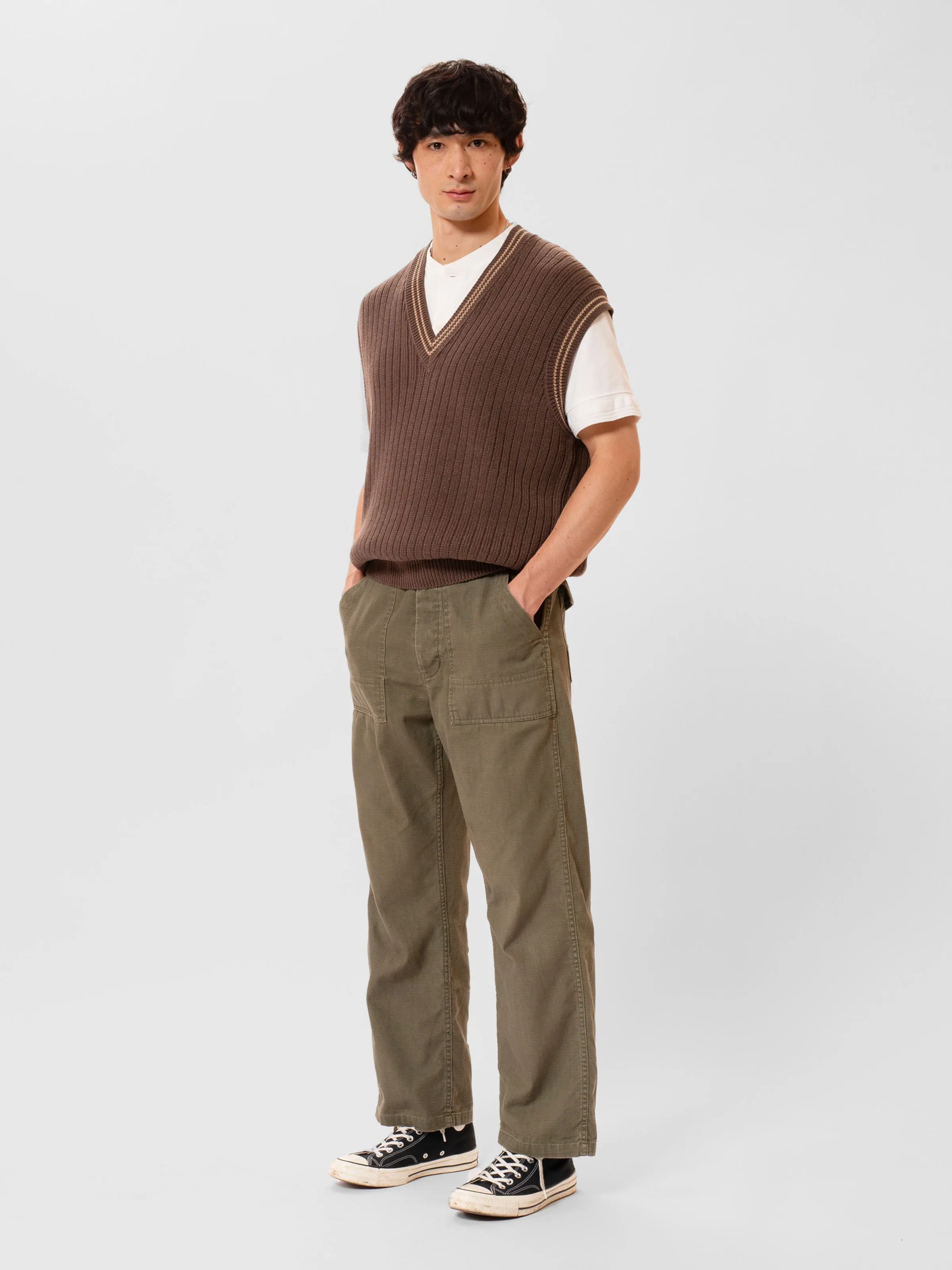 Sverre Knitted Vest Brownmelange