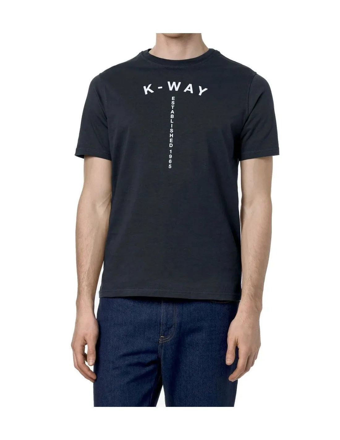 T-shirt K-way uomo K41318W Odom typo est blu