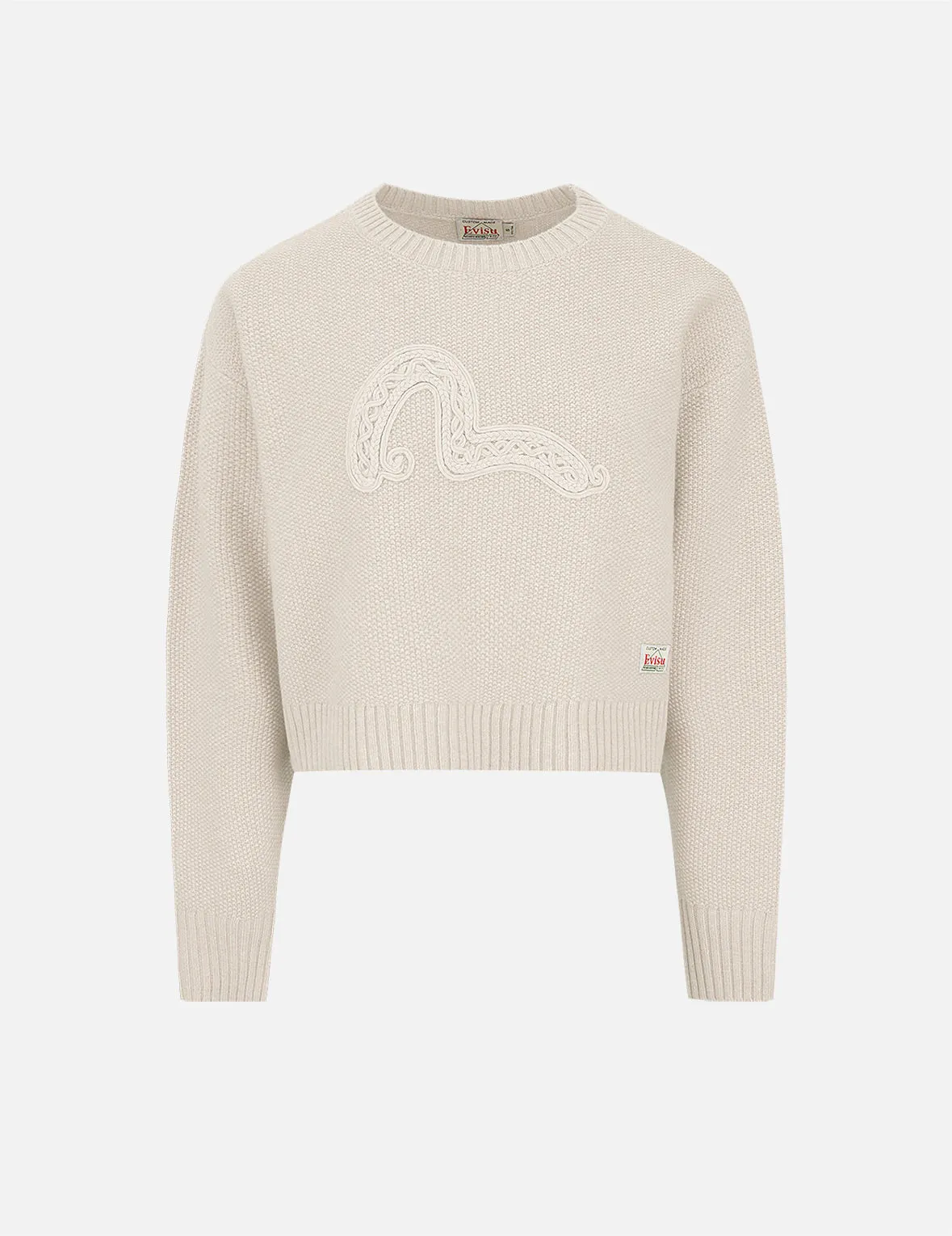 Texture Seagull Knitted Sweater